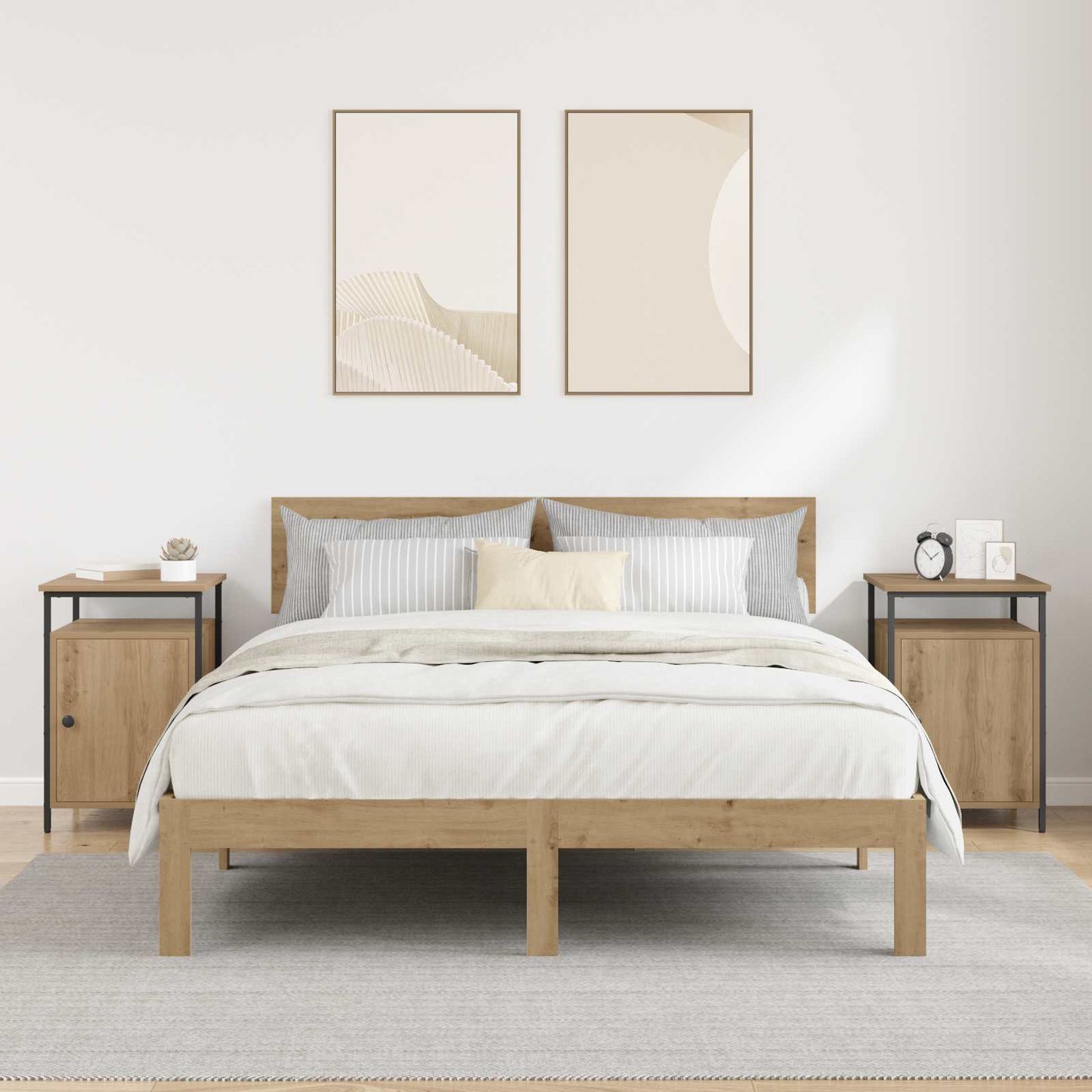 vidaXL Bedside Cabinet 2 pcs Artisan Oak 40 x 42 x 60cm 4
