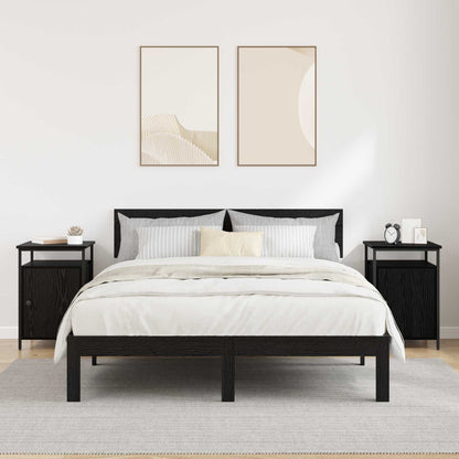 vidaXL Bedside Cabinet 2 pcs Black Oak 40 x 42 x 60cm Engineered Wood 4