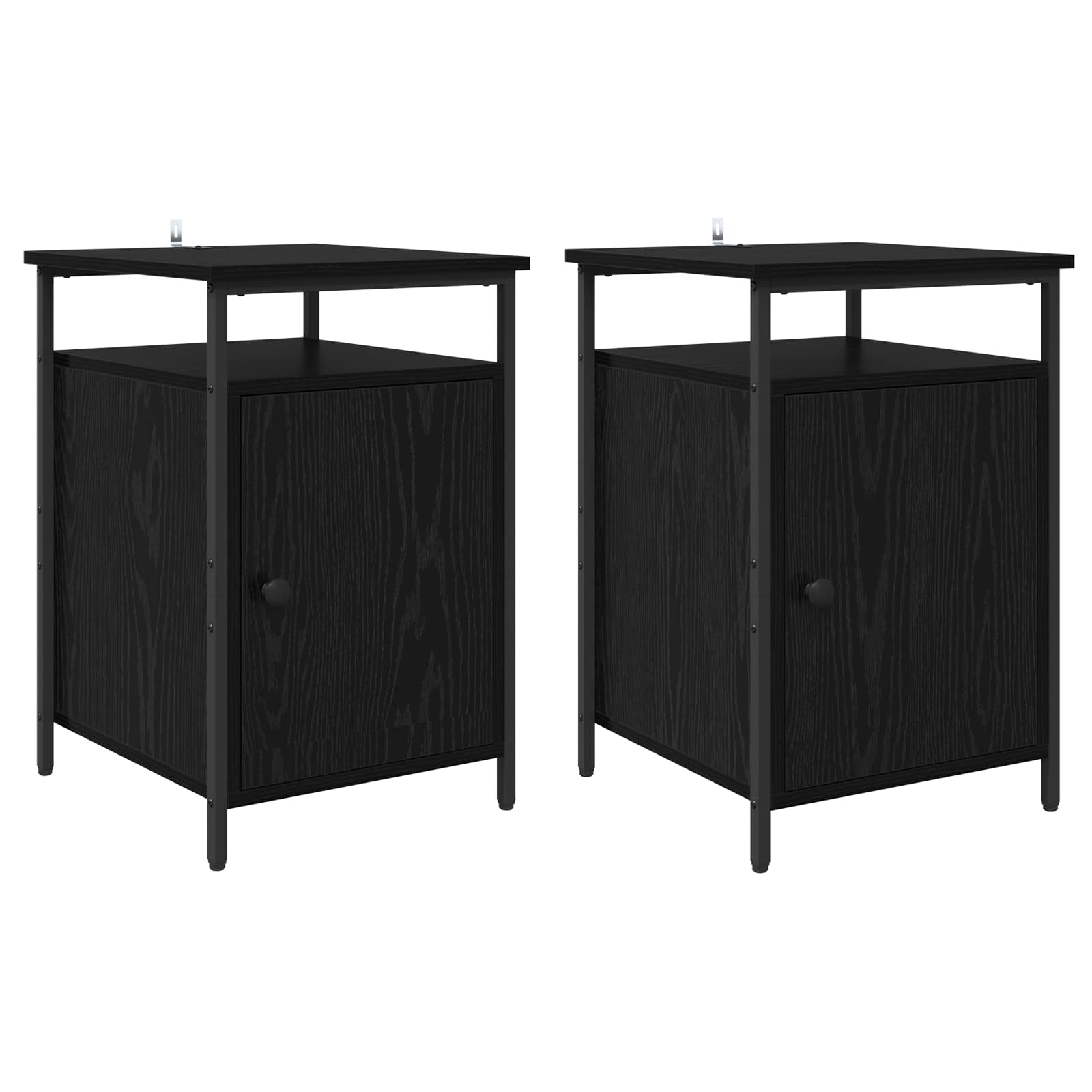 vidaXL Bedside Cabinet 2 pcs Black Oak 40 x 42 x 60cm Engineered Wood 2