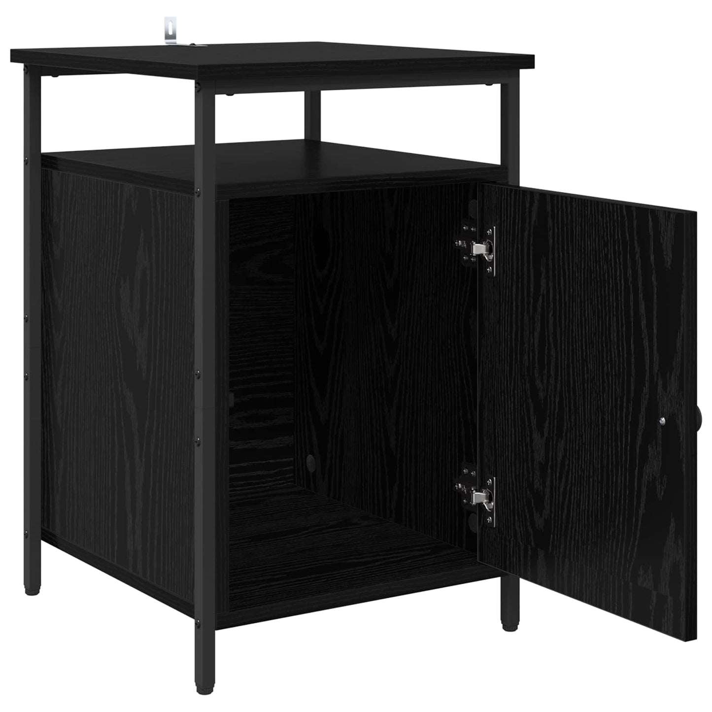 vidaXL Bedside Cabinet 2 pcs Black Oak 40 x 42 x 60cm Engineered Wood 5
