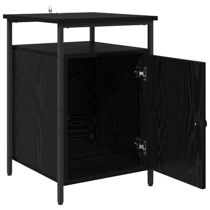 vidaXL Bedside Cabinet 2 pcs Black Oak 40 x 42 x 60cm Engineered Wood 5