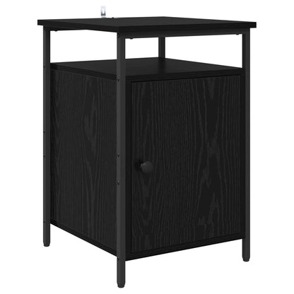 vidaXL Bedside Cabinet 2 pcs Black Oak 40 x 42 x 60cm Engineered Wood 6