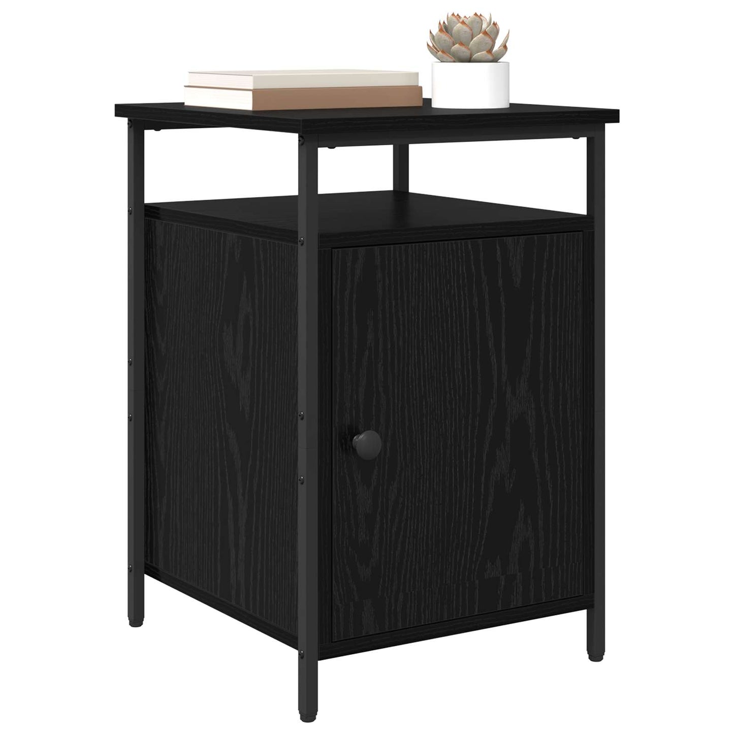 vidaXL Bedside Cabinet 2 pcs Black Oak 40 x 42 x 60cm Engineered Wood 3