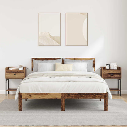 vidaXL Bedside Table 2 pcs Old Wood 40 x 29 x 60 cm Engineered Wood 4
