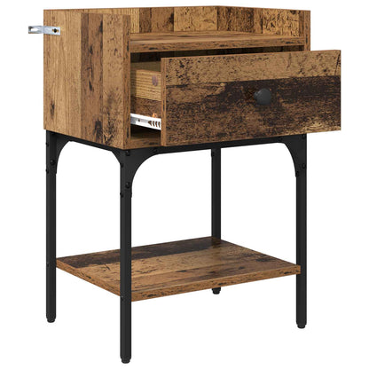 vidaXL Bedside Table 2 pcs Old Wood 40 x 29 x 60 cm Engineered Wood 5