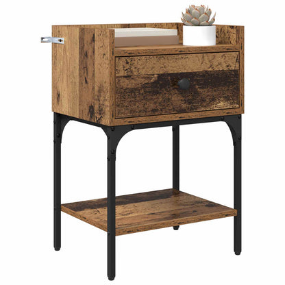 vidaXL Bedside Table 2 pcs Old Wood 40 x 29 x 60 cm Engineered Wood 3