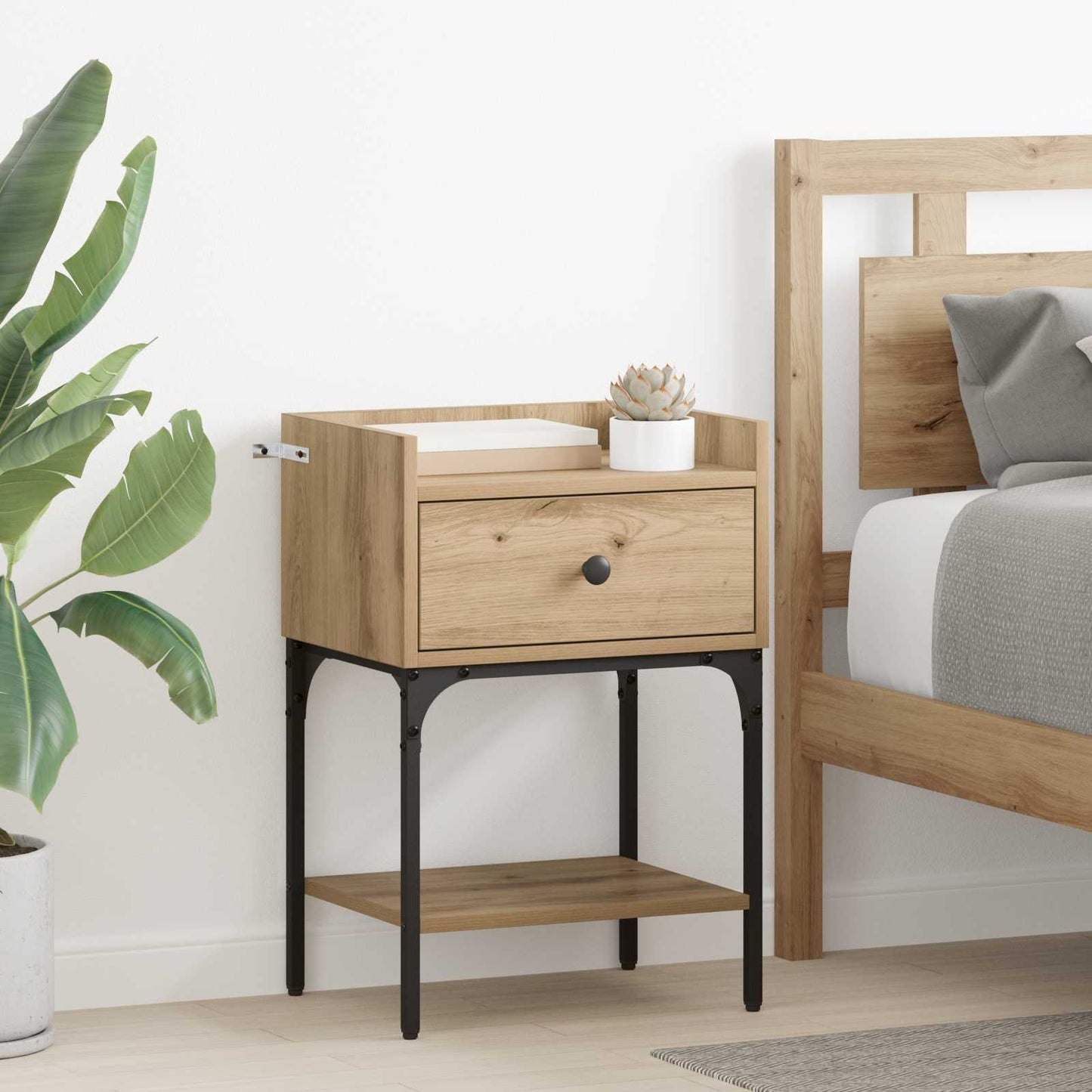 vidaXL Bedside Table 2 pcs Artisan Oak 40 x 29 x 60 cm Engineered Wood 1