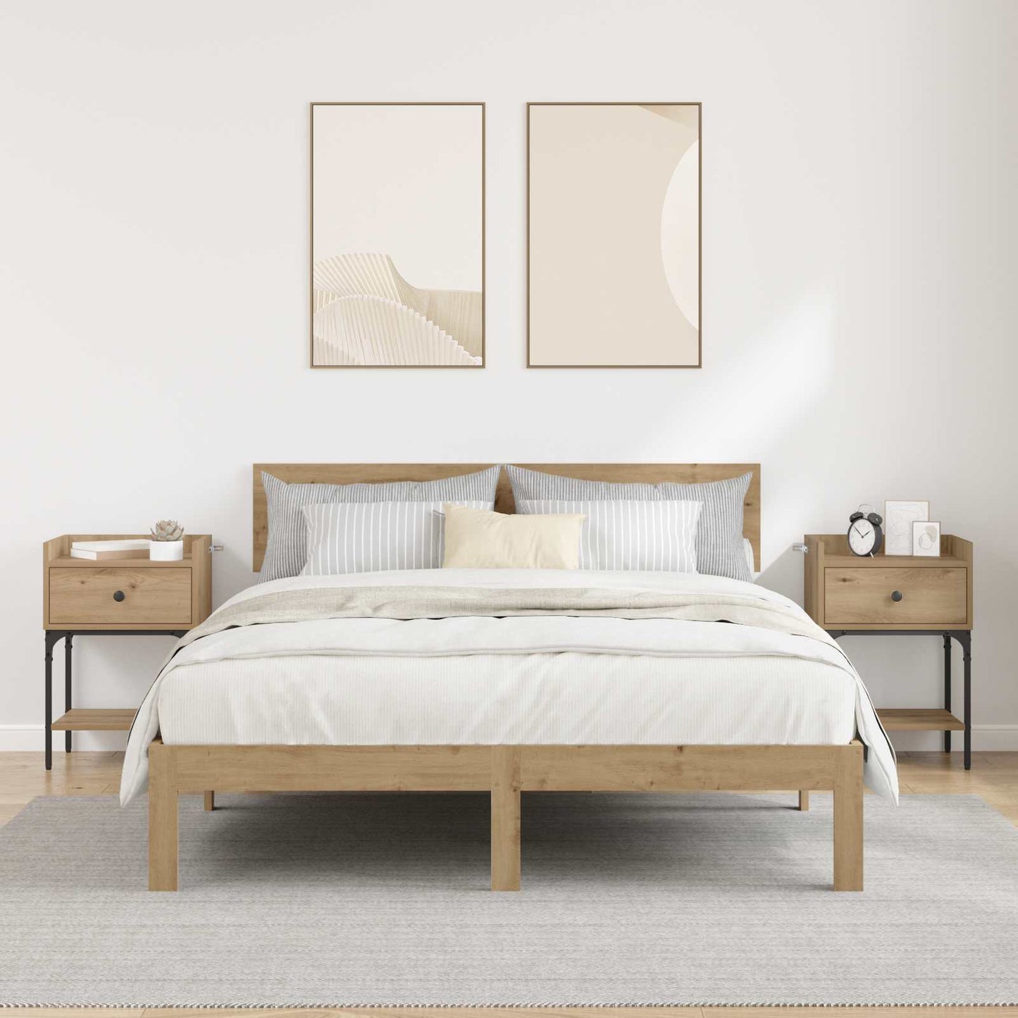 vidaXL Bedside Table 2 pcs Artisan Oak 40 x 29 x 60 cm Engineered Wood 4