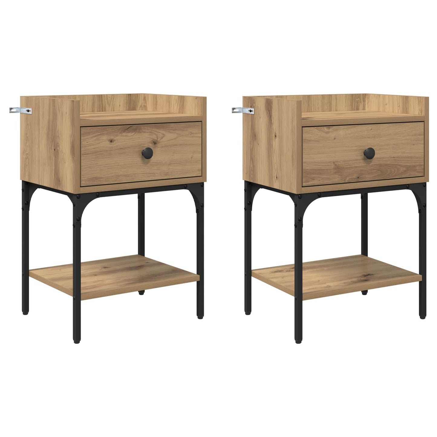 vidaXL Bedside Table 2 pcs Artisan Oak 40 x 29 x 60 cm Engineered Wood 2