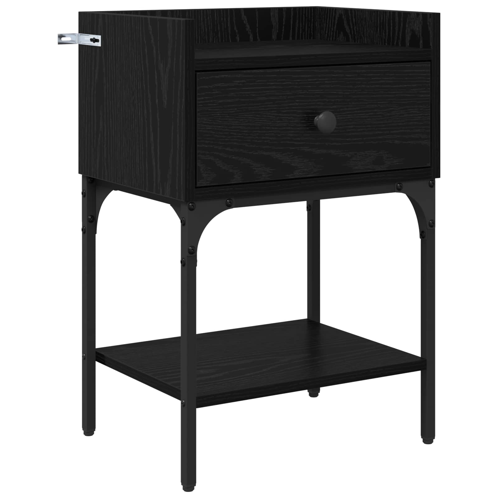 vidaXL Bedside Table 2 pcs Black Oak 40 x 29 x 60 cm Engineered Wood 6