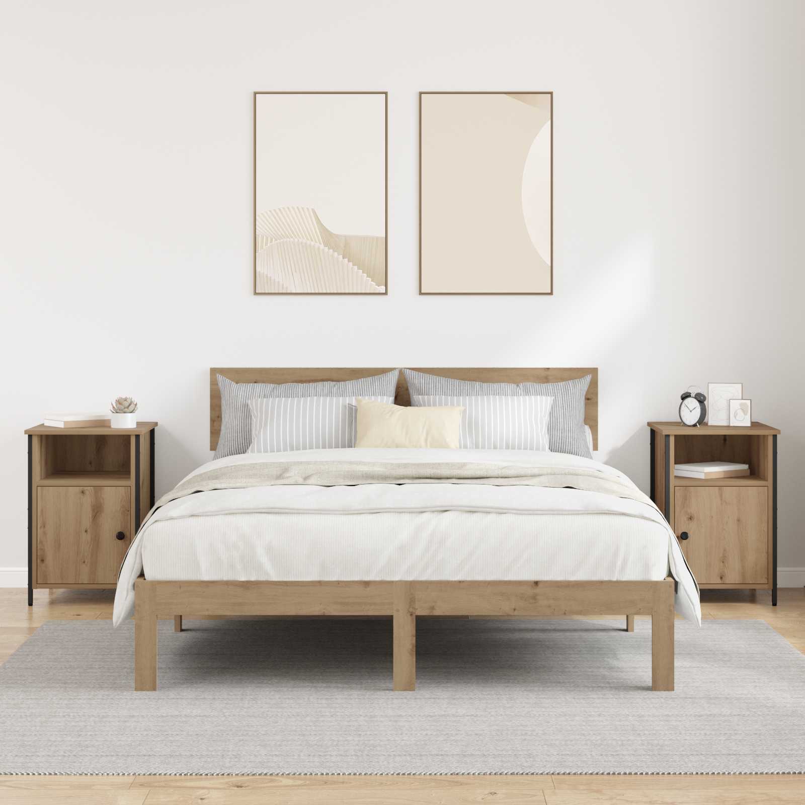 vidaXL Bedside Cabinet 2 pcs Artisan Oak 40 x 42 x 60 cm 4