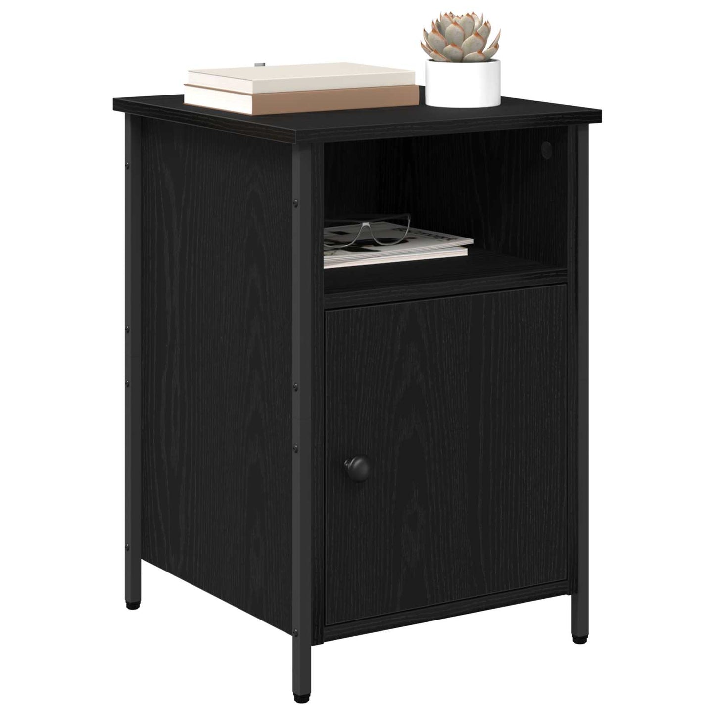 vidaXL Bedside Cabinet 2 pcs Black Oak 40 x 42 x 60 cm Engineered Wood 3