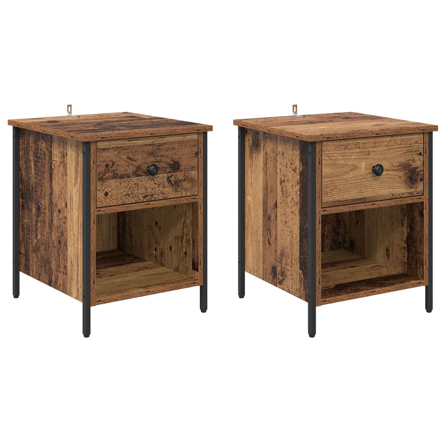 vidaXL Bedside Cabinet 2 pcs Old Wood 40 x 42 x 50 cm Engineered Wood 2