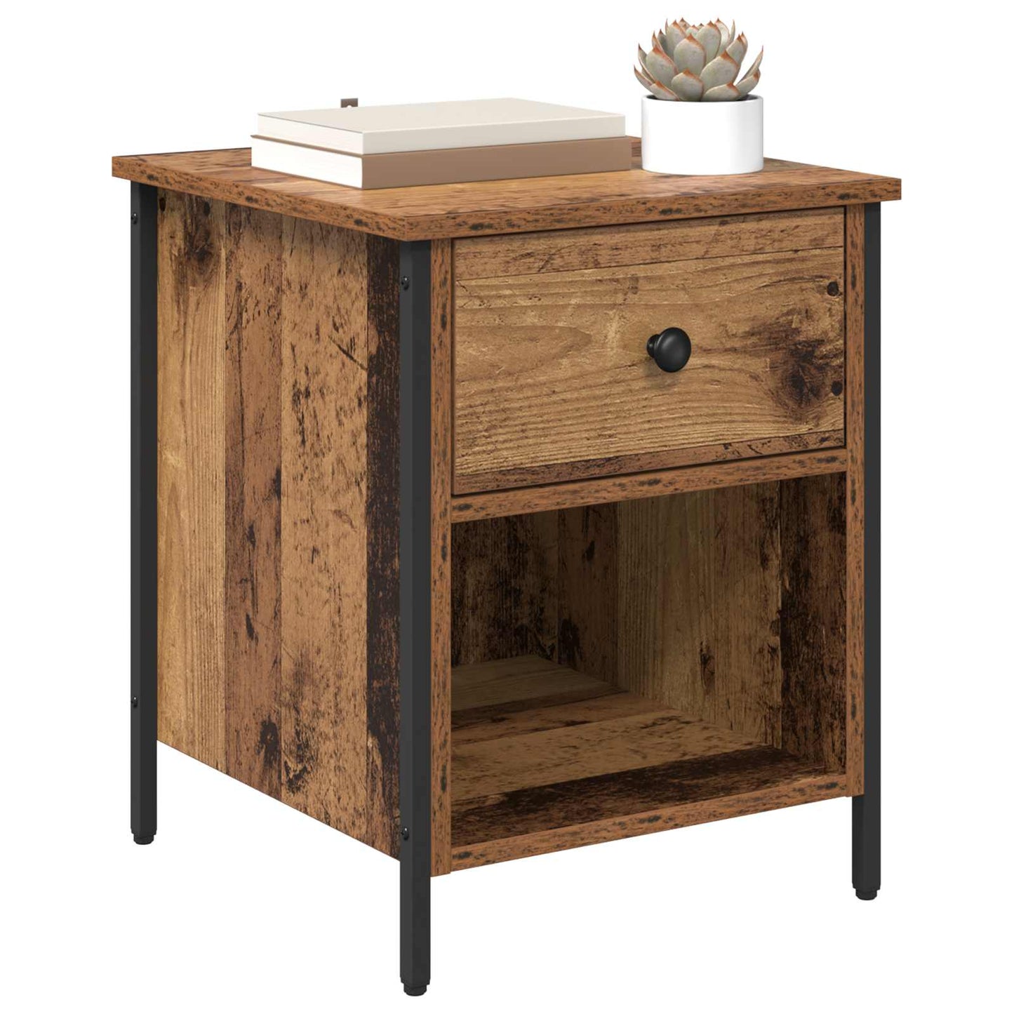 vidaXL Bedside Cabinet 2 pcs Old Wood 40 x 42 x 50 cm Engineered Wood 3