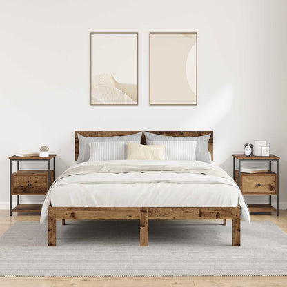 vidaXL Bedside Cabinet 2 pcs Old Wood 40 x 42 x 56 cm Engineered Wood 4