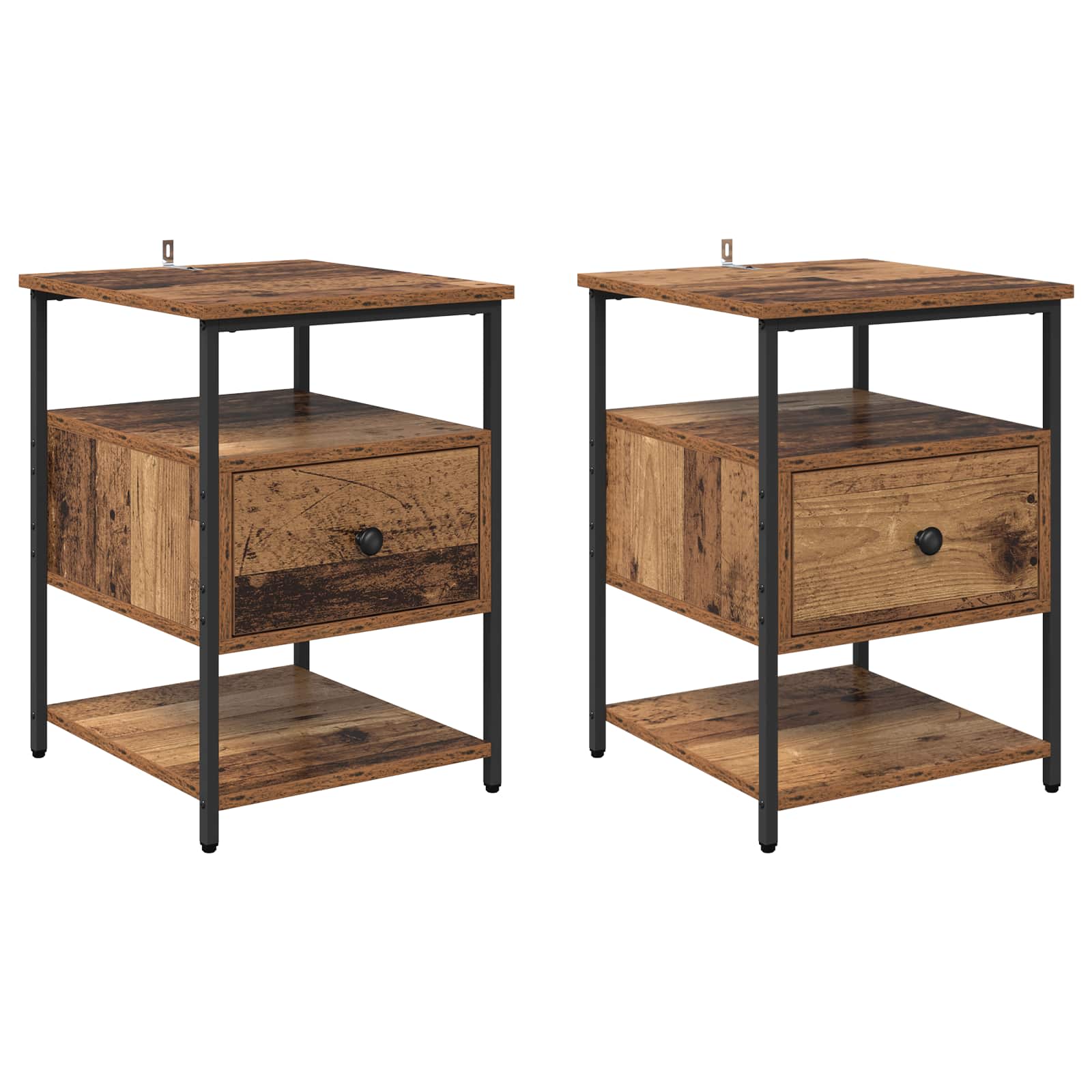 vidaXL Bedside Cabinet 2 pcs Old Wood 40 x 42 x 56 cm Engineered Wood 2