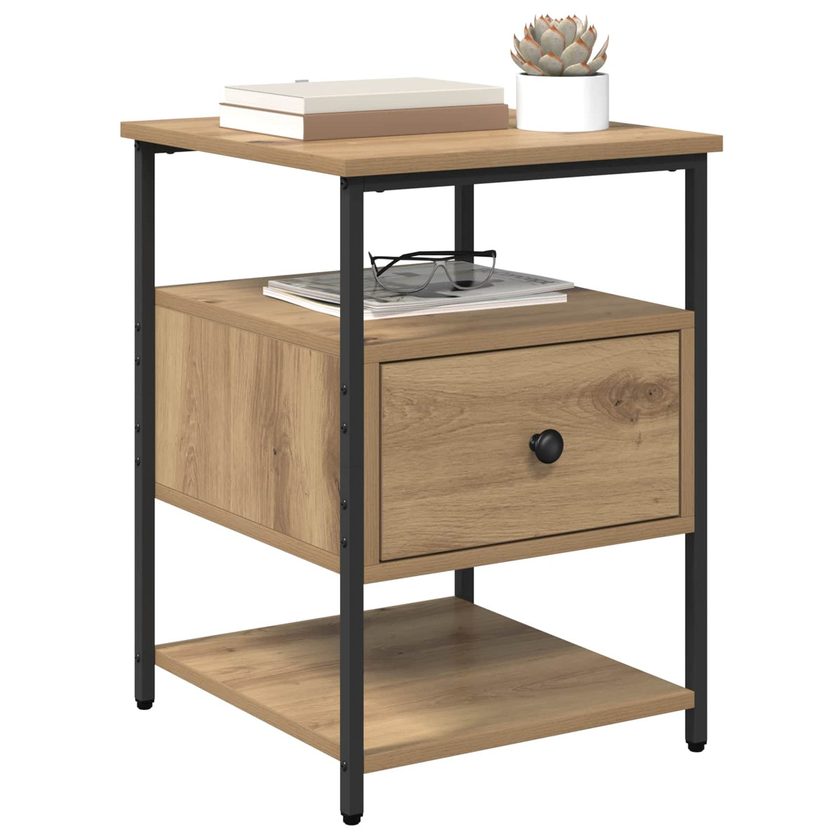 vidaXL Bedside Cabinet 2 pcs Artisan Oak 40 x 42 x 56 cm 3