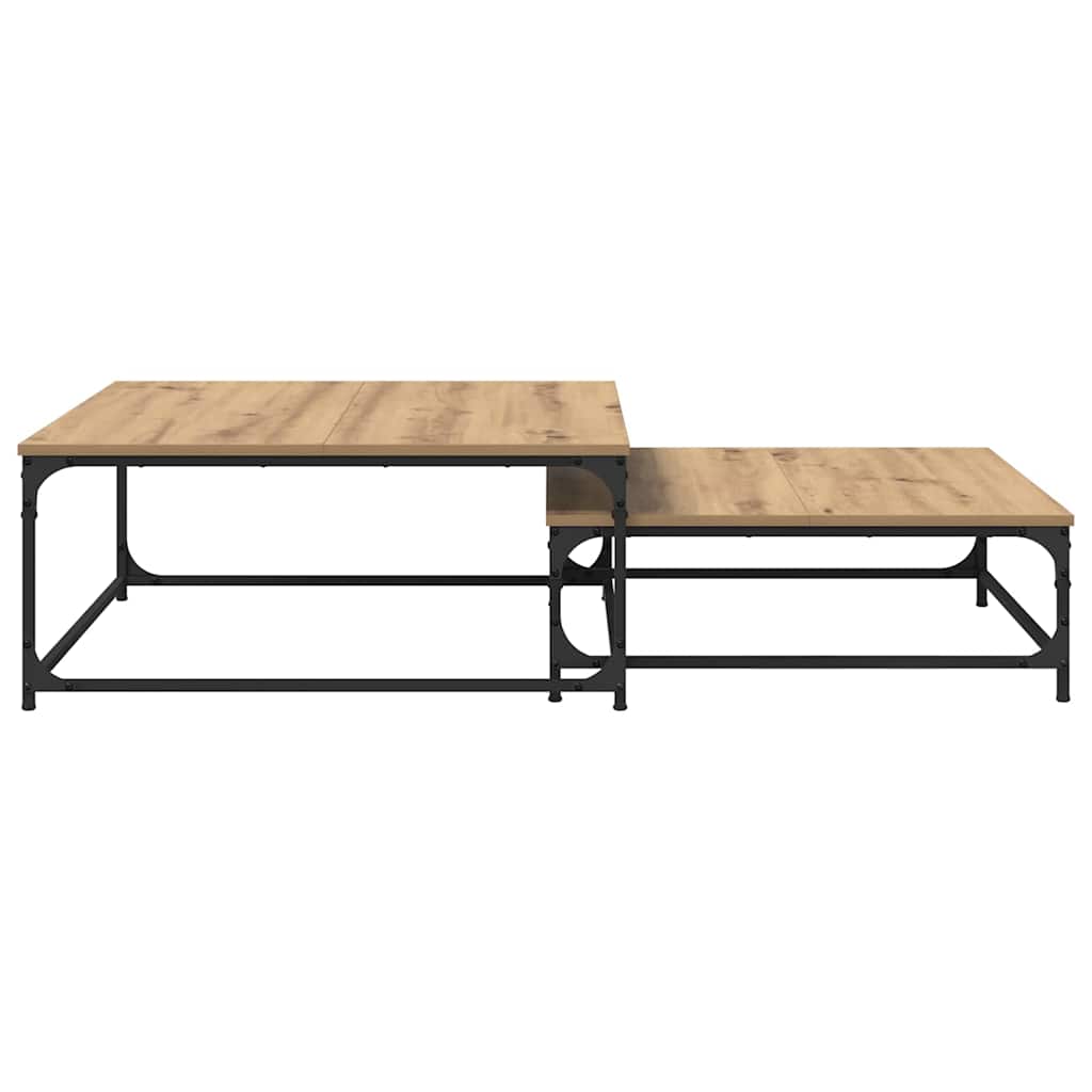 vidaXL Coffee Table 2 pcs Artisan Oak 80 x 80 x 35 cm Engineered Wood 5