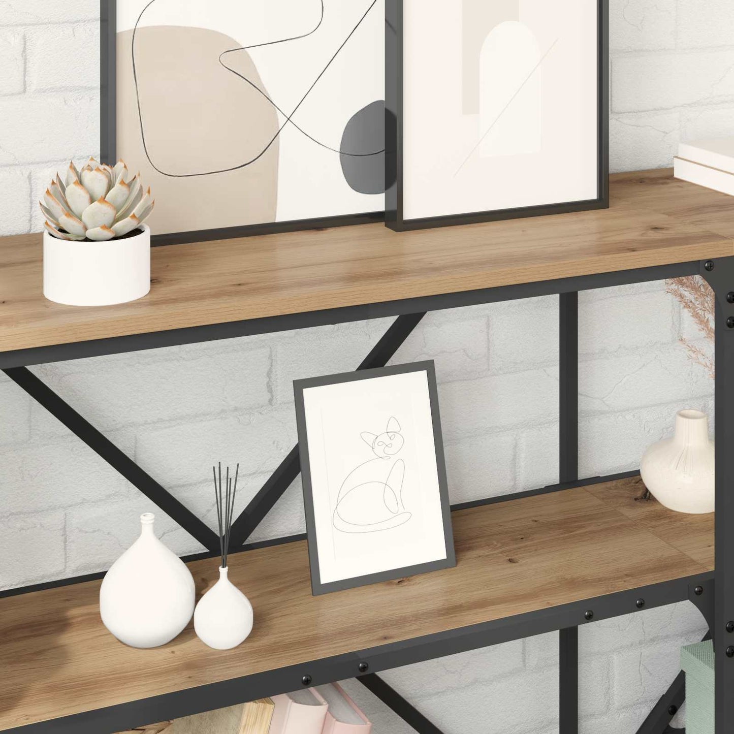 vidaXL Console Table Artisan Oak 160 x 30 x 75 cm Engineered Wood 4