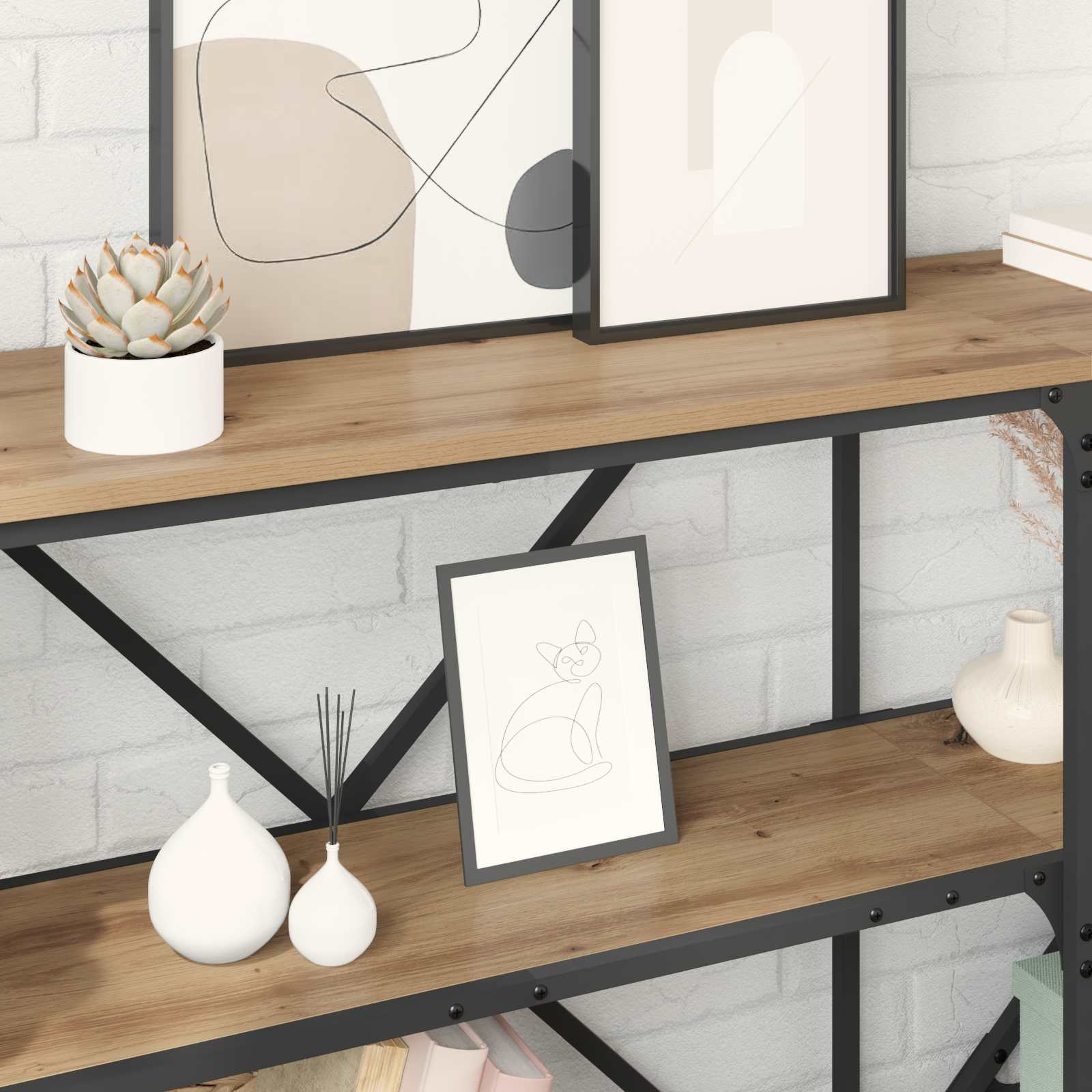 vidaXL Console Table Artisan Oak 160 x 30 x 75 cm Engineered Wood 4