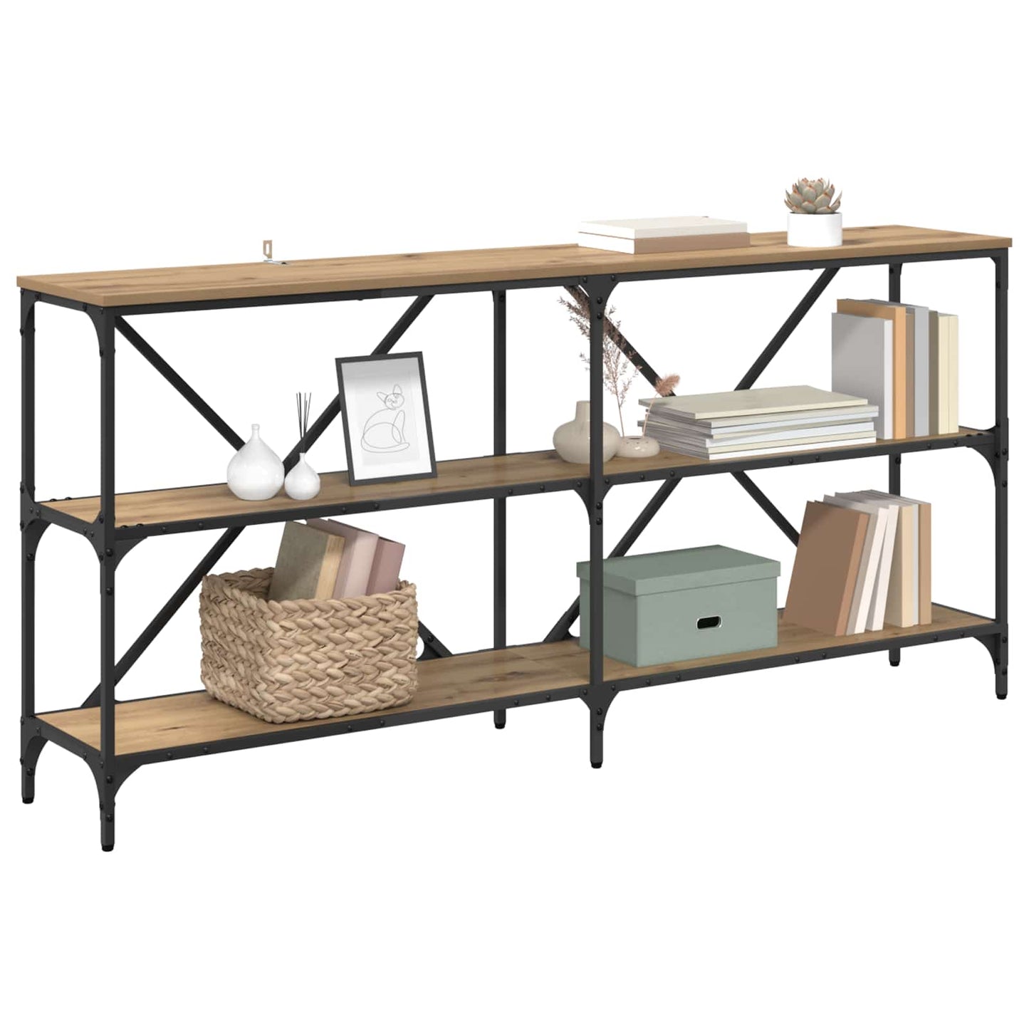 vidaXL Console Table Artisan Oak 160 x 30 x 75 cm Engineered Wood 3