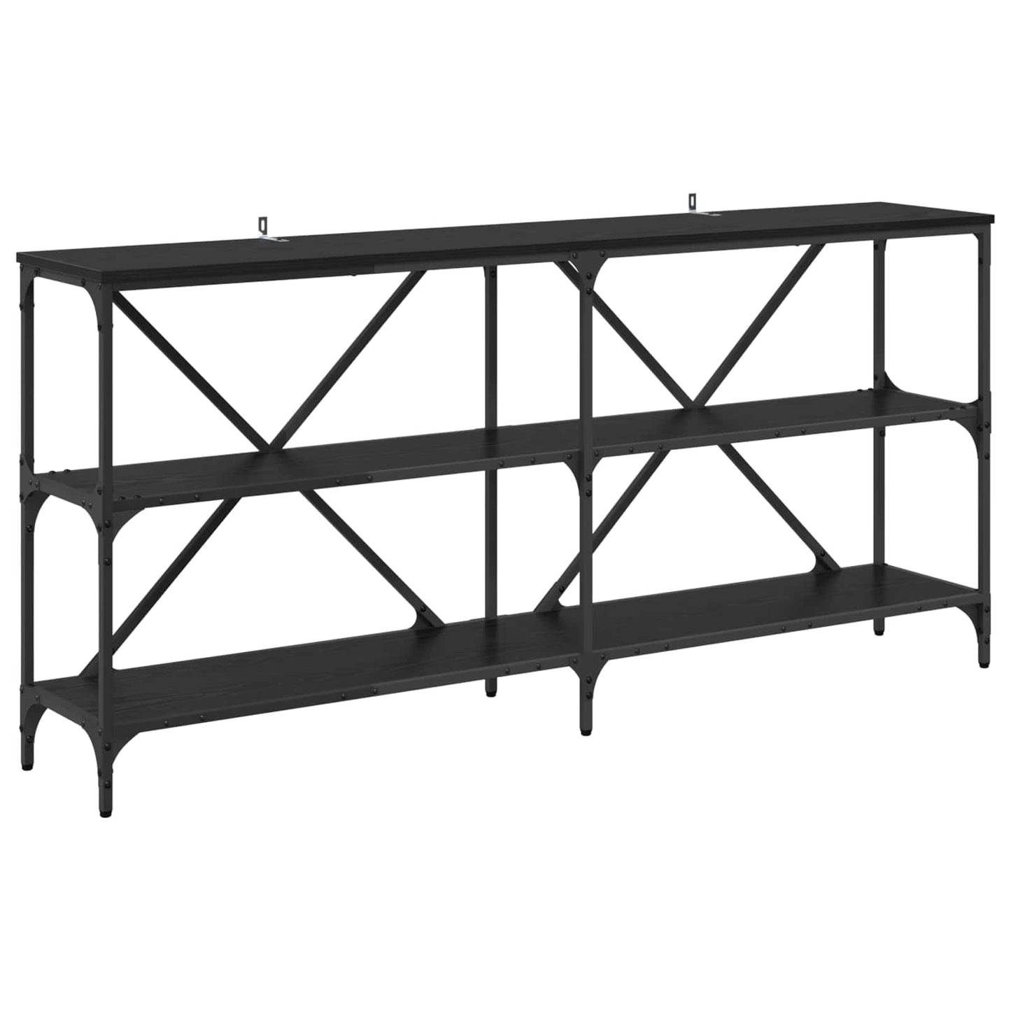 vidaXL Console Table Black Oak 160 x 30 x 75 cm Engineered Wood 2