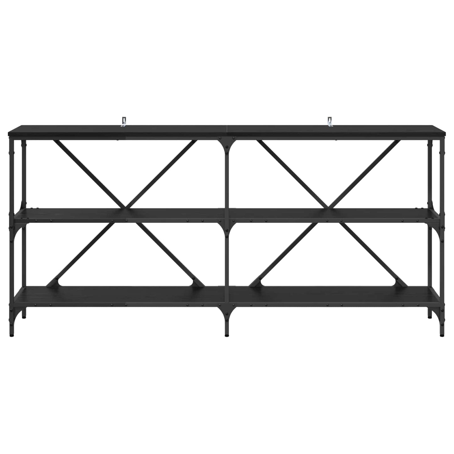 vidaXL Console Table Black Oak 160 x 30 x 75 cm Engineered Wood 5