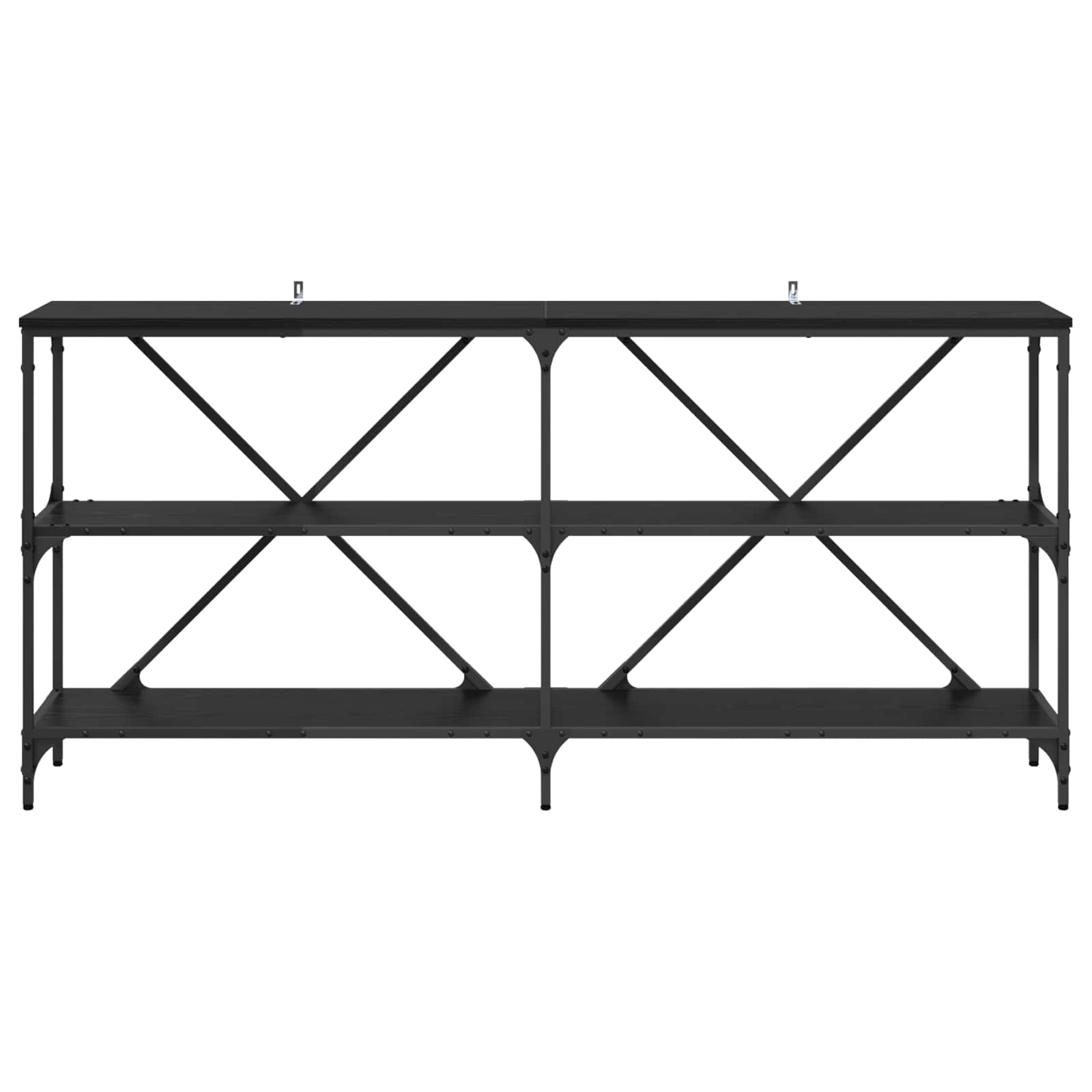vidaXL Console Table Black Oak 160 x 30 x 75 cm Engineered Wood 5