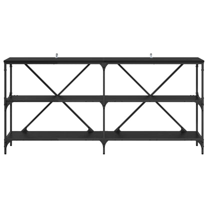 vidaXL Console Table Black Oak 160 x 30 x 75 cm Engineered Wood 5