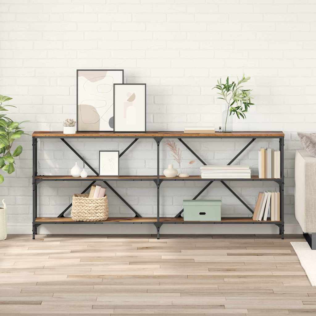 vidaXL Console Table Old Wood 180 x 30 x 75 cm Engineered Wood 1