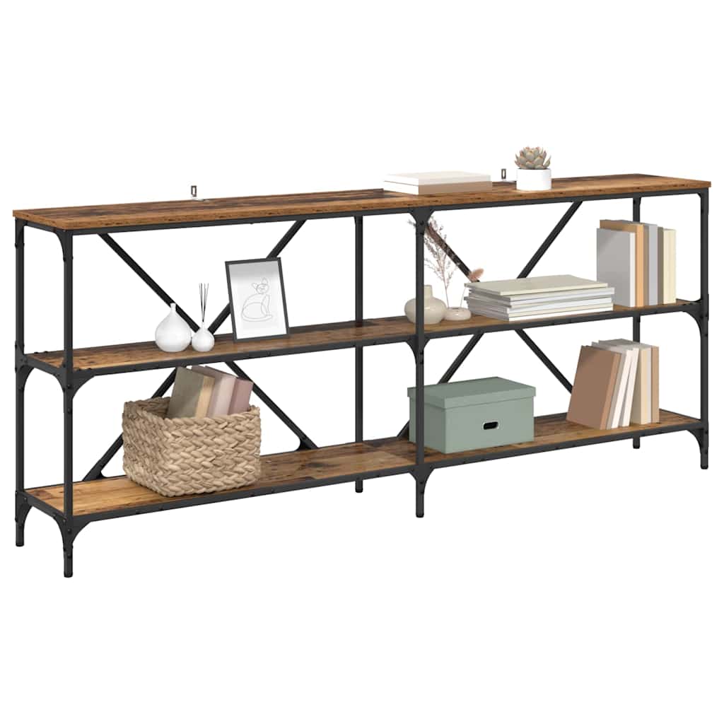 vidaXL Console Table Old Wood 180 x 30 x 75 cm Engineered Wood 3