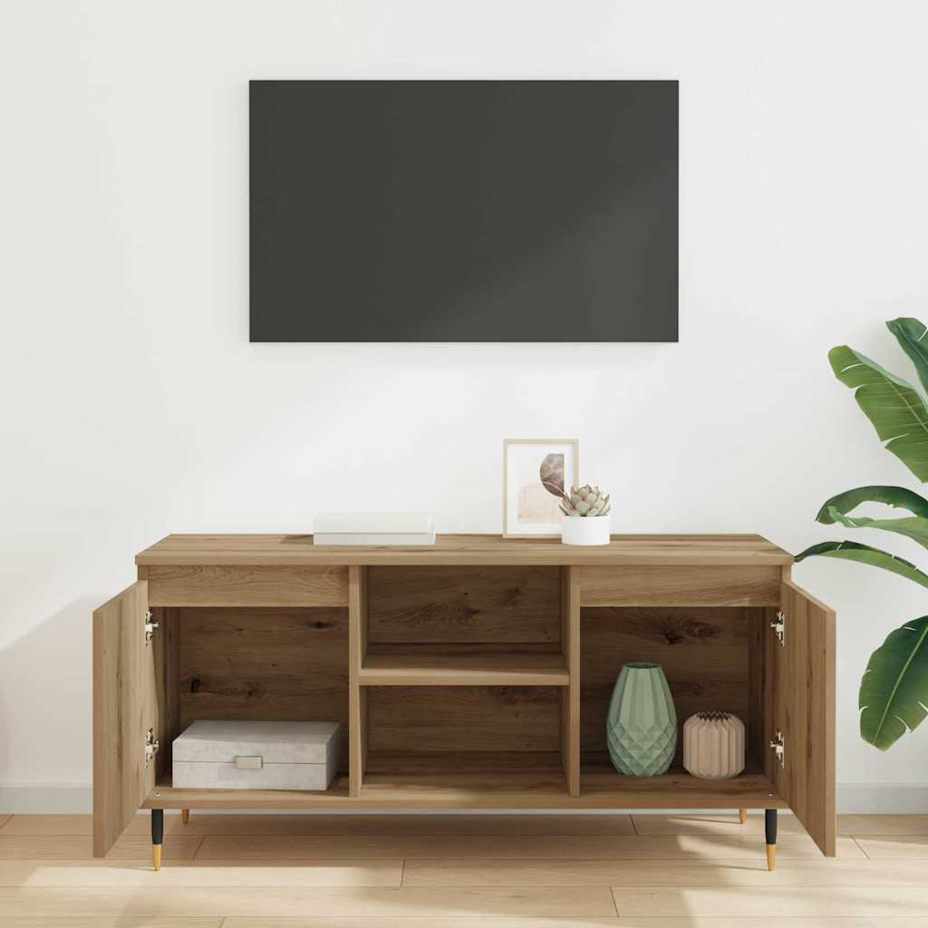 vidaXL TV Cabinet 104 x 35 x 50 cm Artisan Oak Engineered Wood 4