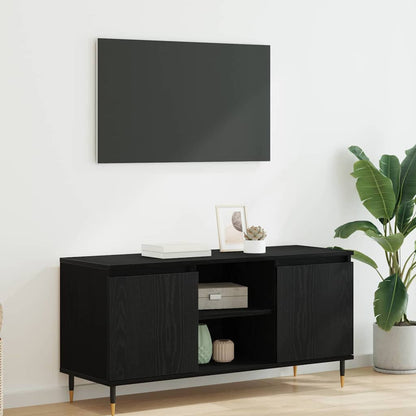 vidaXL TV Cabinet 104 x 35 x 50 cm Black Oak Engineered Wood 1