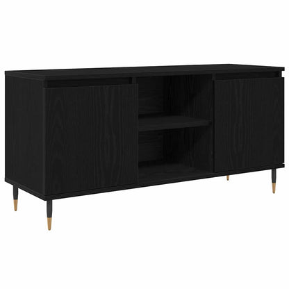 vidaXL TV Cabinet 104 x 35 x 50 cm Black Oak Engineered Wood 2