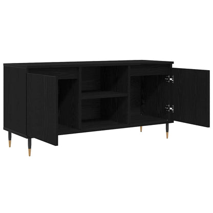 vidaXL TV Cabinet 104 x 35 x 50 cm Black Oak Engineered Wood 5