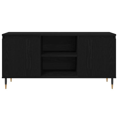 vidaXL TV Cabinet 104 x 35 x 50 cm Black Oak Engineered Wood 6