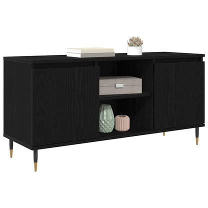 vidaXL TV Cabinet 104 x 35 x 50 cm Black Oak Engineered Wood 3