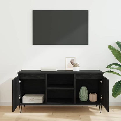 vidaXL TV Cabinet 104 x 35 x 50 cm Black Oak Engineered Wood 4