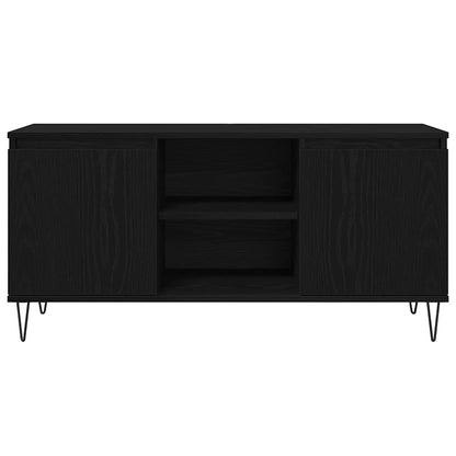 vidaXL TV Cabinet 104 x 35 x 50 cm Black Oak Engineered Wood 6