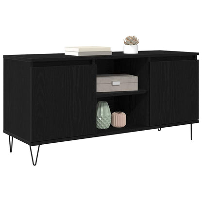 vidaXL TV Cabinet 104 x 35 x 50 cm Black Oak Engineered Wood 3