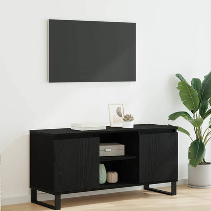 vidaXL TV Cabinet 104 x 35 x 50 cm Black Oak Engineered Wood 1