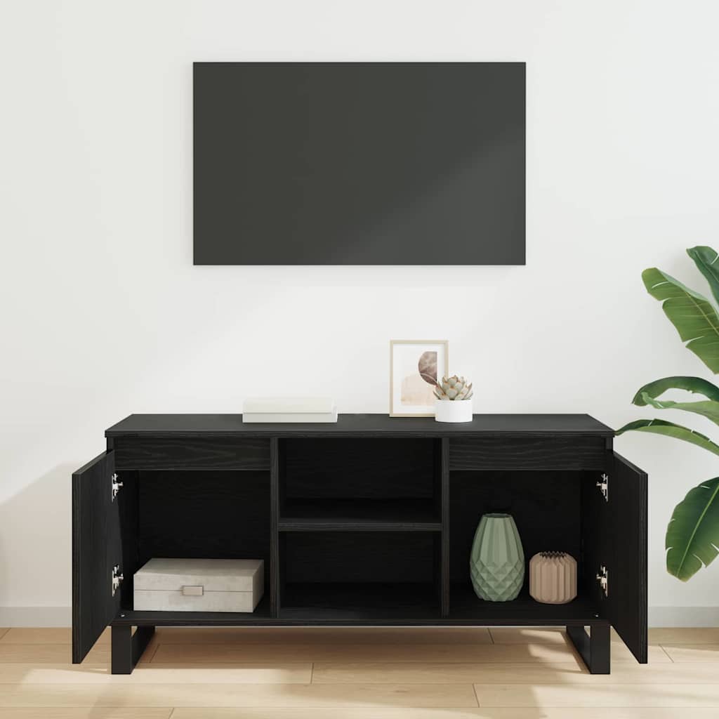 vidaXL TV Cabinet 104 x 35 x 50 cm Black Oak Engineered Wood 4