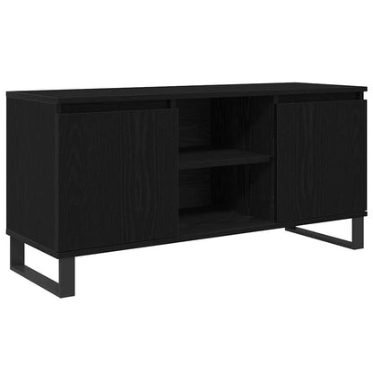 vidaXL TV Cabinet 104 x 35 x 50 cm Black Oak Engineered Wood 2