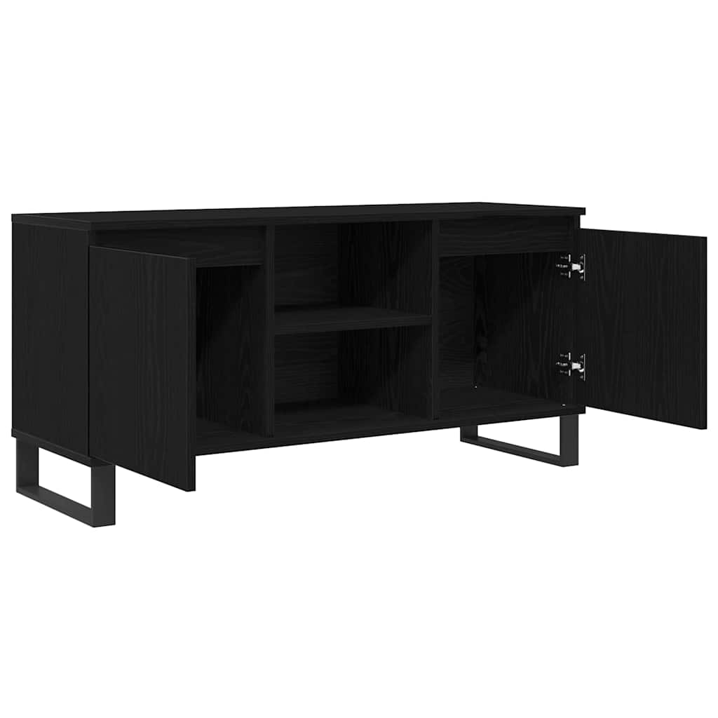 vidaXL TV Cabinet 104 x 35 x 50 cm Black Oak Engineered Wood 5