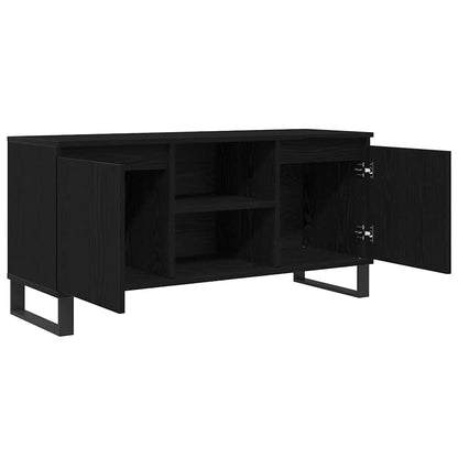 vidaXL TV Cabinet 104 x 35 x 50 cm Black Oak Engineered Wood 5