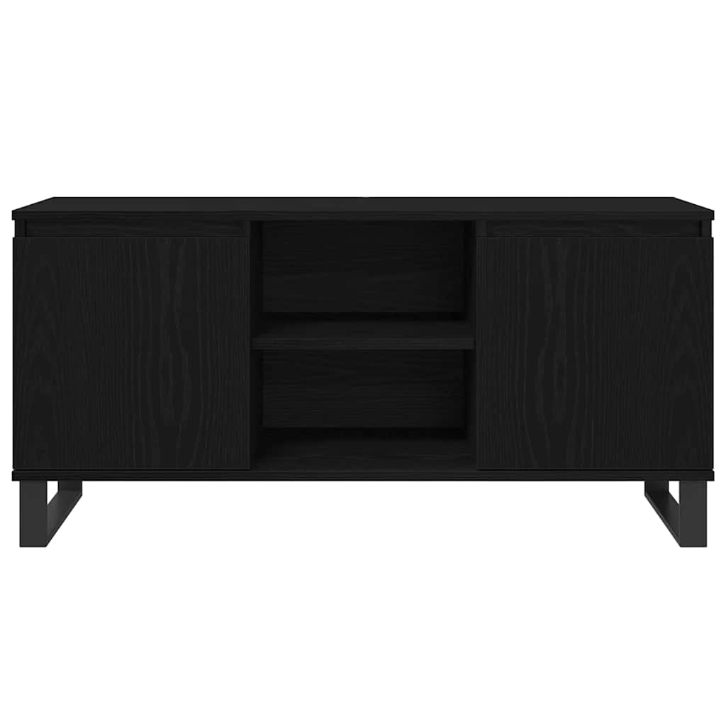 vidaXL TV Cabinet 104 x 35 x 50 cm Black Oak Engineered Wood 6
