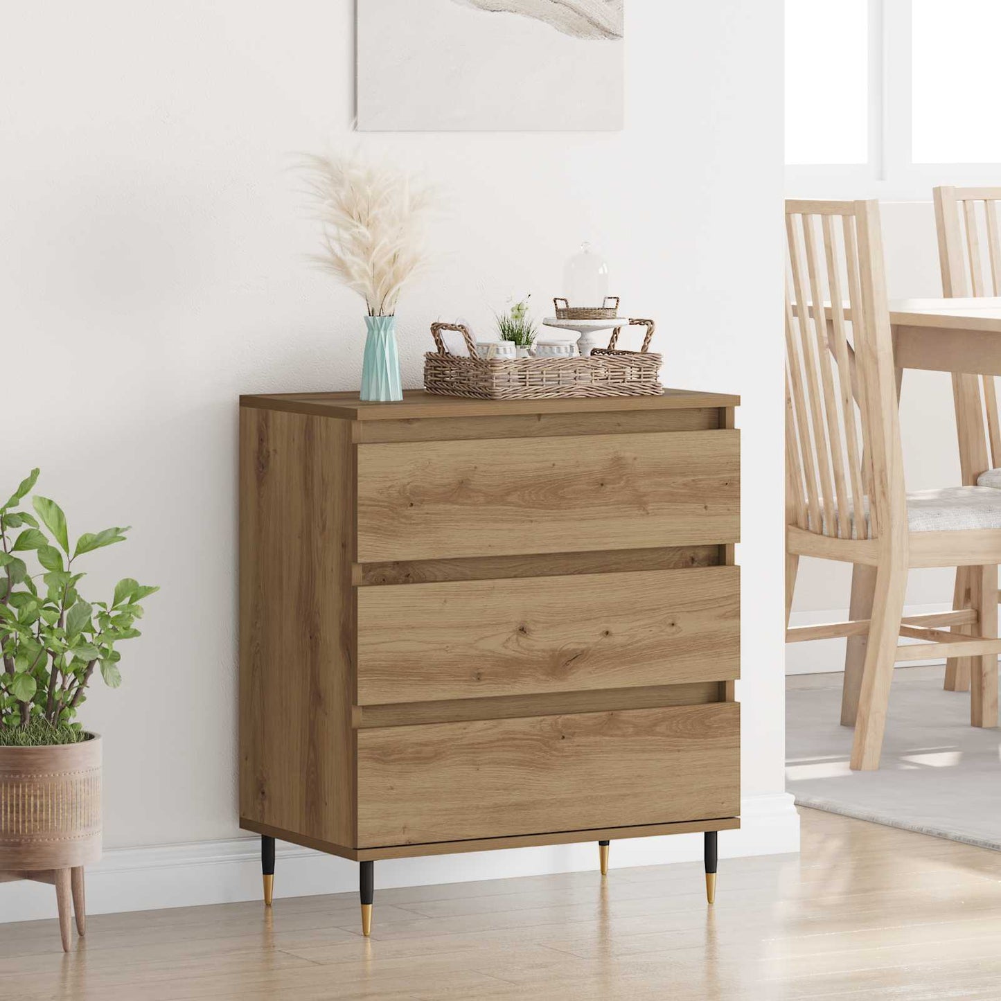 vidaXL Sideboard Artisan Oak 60 x 35 x 70 cm Engineered Wood 1