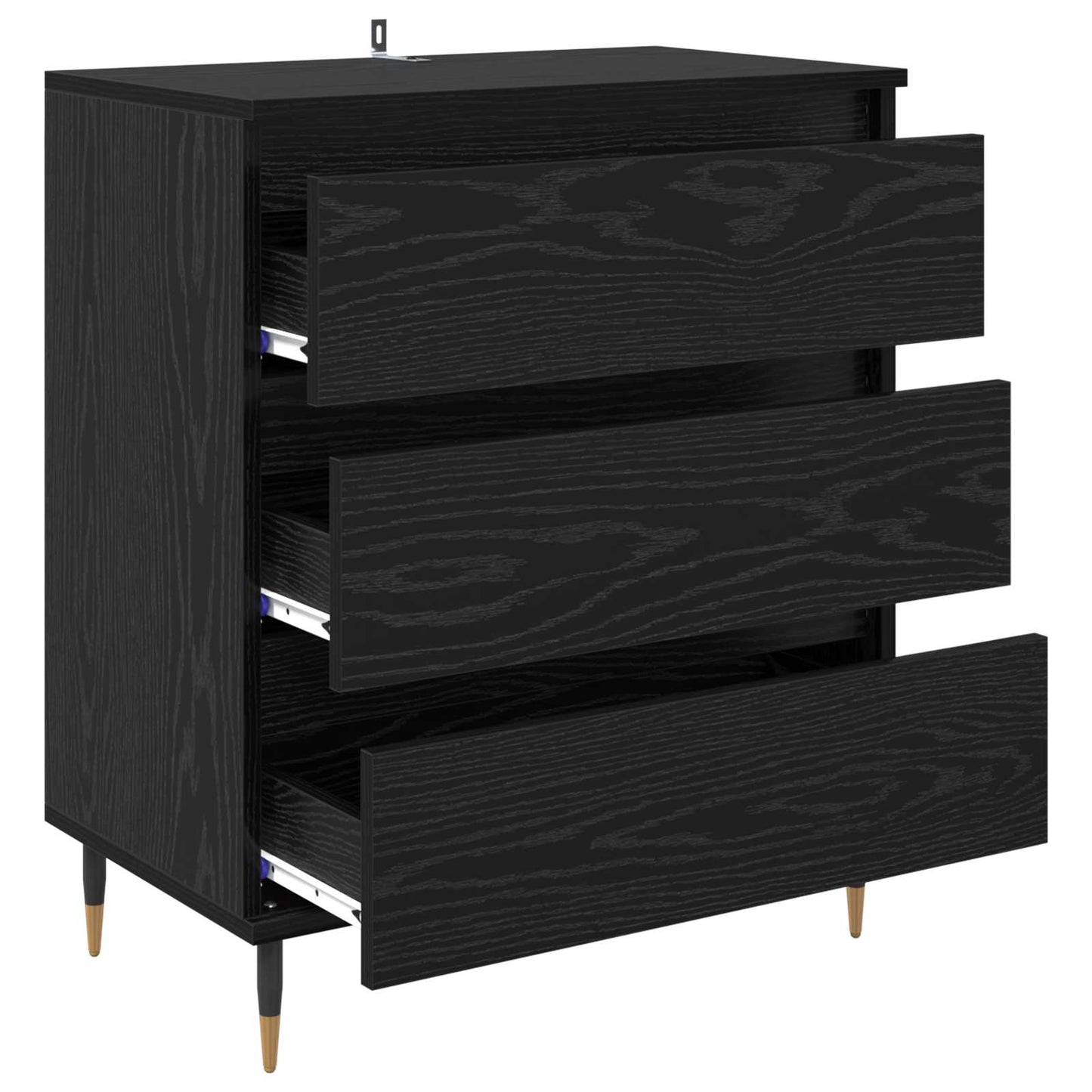 vidaXL Sideboard Black Oak 60 x 35 x 70 cm Engineered Wood 5