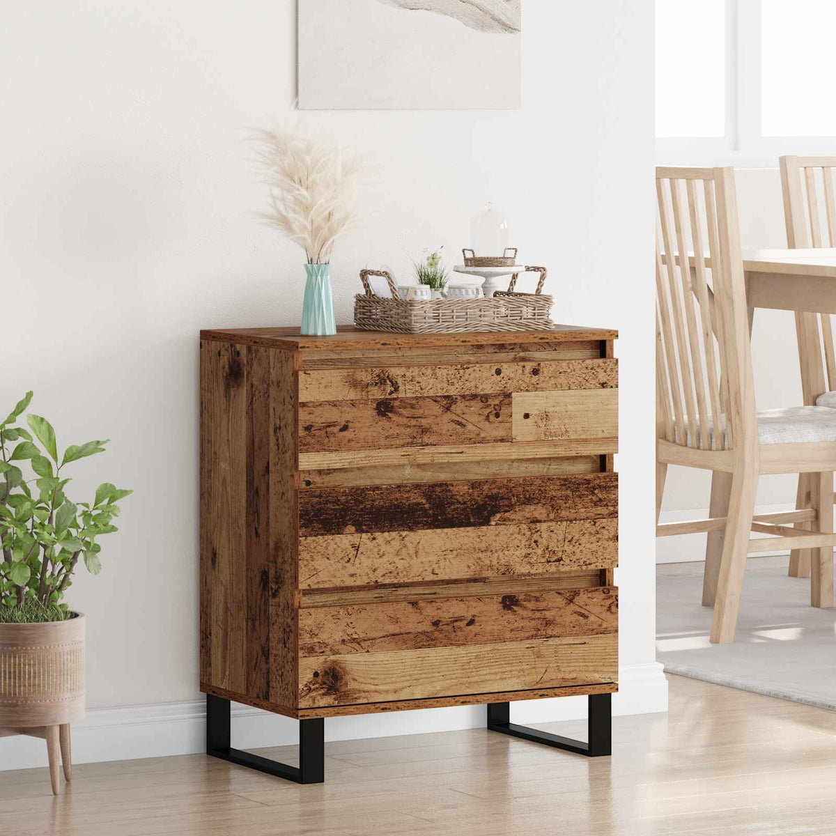 Sideboard 60x35x70 cm Engineered Wood Old wood