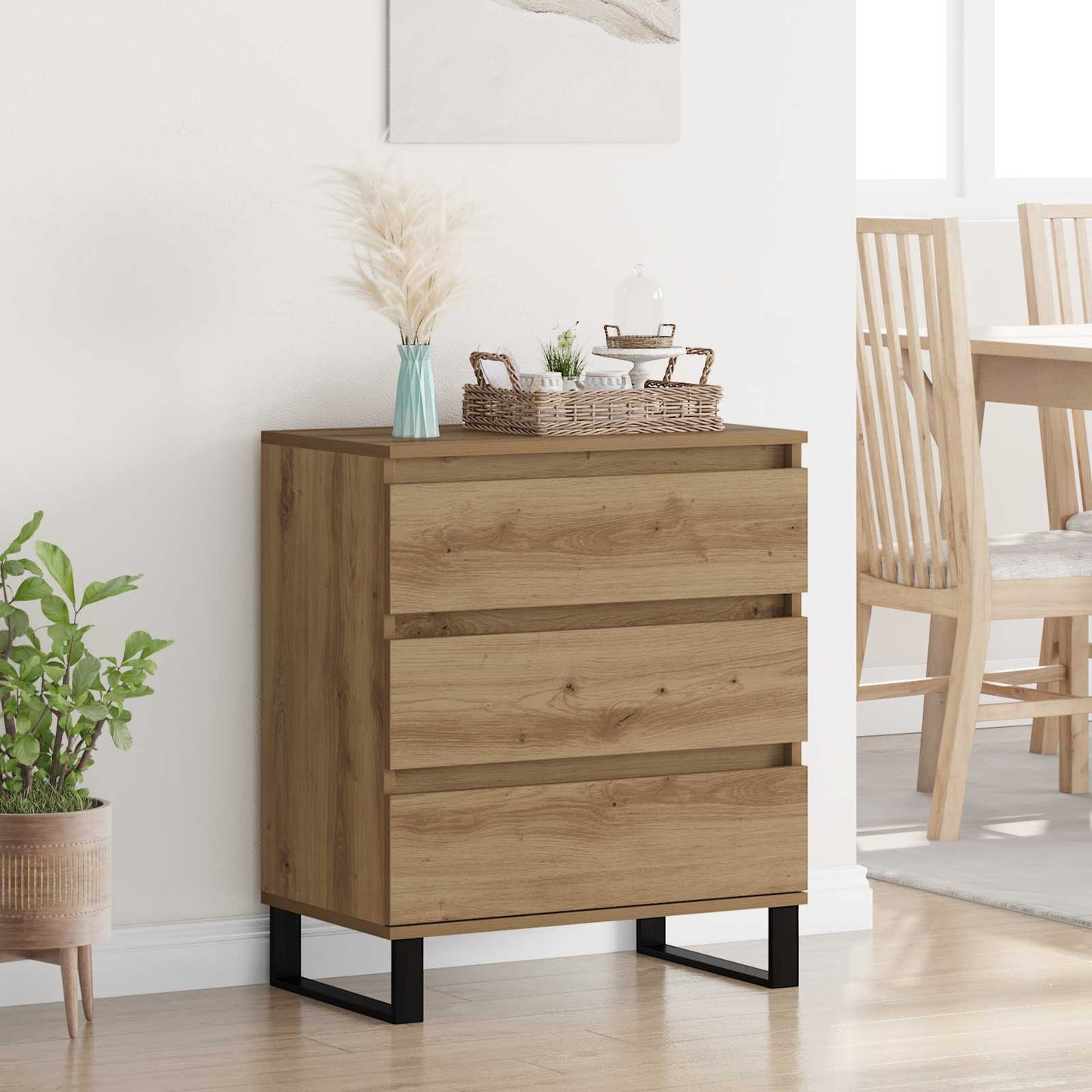 vidaXL Sideboard Artisan Oak 60 x 35 x 70 cm Engineered Wood 1